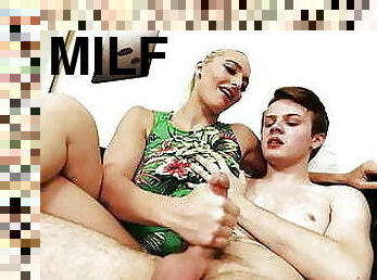 Lucky Nervous Teen Gets A Surprise CFNM Handjob By MILF