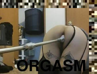 orgasmo, anal, gay, garganta-funda, penetração-de-braço, máquinas, dildo, sozinho, musculado, áspero