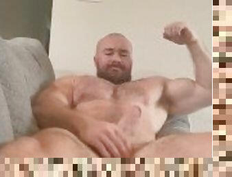 Massive Musclebear Jerks Huge Cock Shoots Giant Load HOT Part 1 Alpha Hairy Bodybuilder Sexy Cumshot
