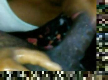 A LOT OF DICK DOWN EBONY TEEN THROAT AS SHE WETS BBC AND MASSAGES BALLS!!!!!!
