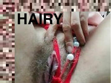 NEW! Beautiful Blonde Pissing panties in Forest  Hairy Pussy  between Red Panty  Angel Fowle