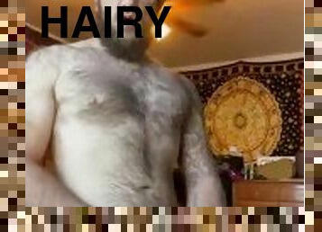 HAIRY GUY WITH THICK COCK JERKS OFF