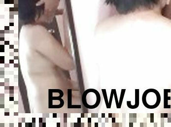 Mirror Blowjob and Sex Tita naisipan pag tripan ang salamin sa kantutan