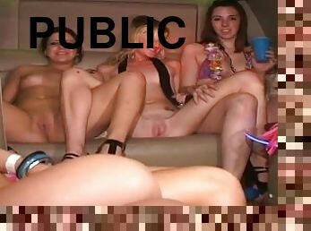 fête, public, chatte-pussy, amateur, limousine, club, sauvage