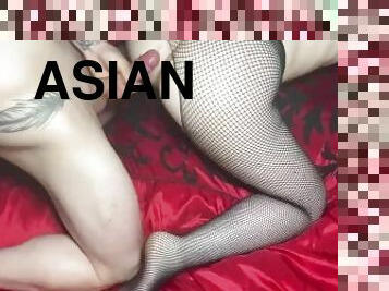 Pawg in ripped fishnets gets fucked by asian guy Full Video On OnlyFans