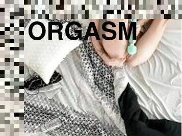 Girl makes herself orgasm