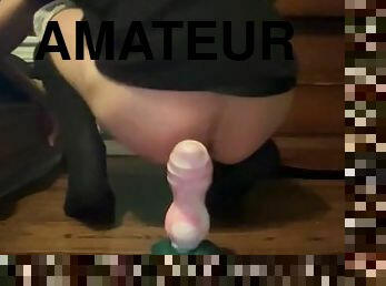 mastürbasyon-masturbation, amatör, anal, oyuncak, sarışın, yapay-erkeklik-organı, tek-kişilik