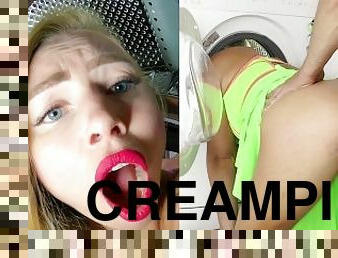 amatør, anal, blowjob, tenåring, creampie, par, pov, cum, blond, knulling-fucking