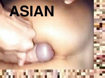 Hung Uncut White Cock Teasing Tight Asian TS Ass