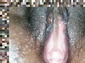 masturbação, orgasmo, mijando, cona-pussy, esguincho, amador, preto, ejaculação