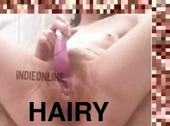 Hairy and skinny tattooed girl doble penetration compete in OF indieonline