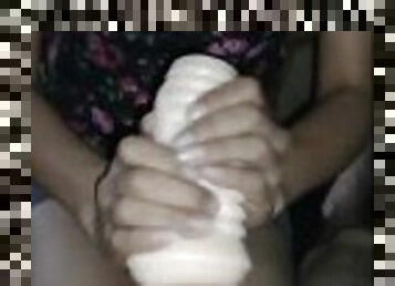 Blow job with fleshlight