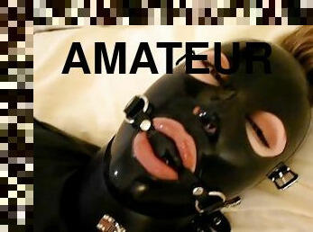 amateur, bdsm, ligotée, latex, solo, bâillonnement, bondage