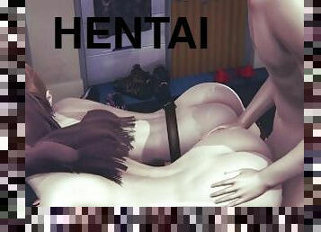 amador, adolescente, penetração-de-braço, dedos, a-três, anime, hentai