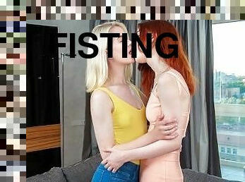 fisting, fisse-pussy, skønheder, lesbisk, teenager, skede, fetish, penetrering, små-patter