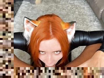 Foxy Girl in a Collar Deep Sucking Big Dick Lover