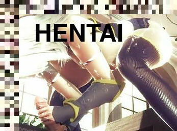 fellation, ejaculation-interne, esclave, anime, hentai, 3d