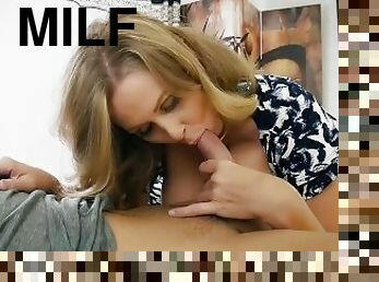 Step Mommy Julia Ann Sucks Her Step Son's Cock Until He Cums