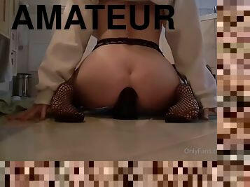 masturbacja, amatorskie, anal, zabawka, bielizna, kamerka-internetowa, solo