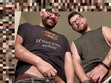 Two bushy babes show off their hairy dicks