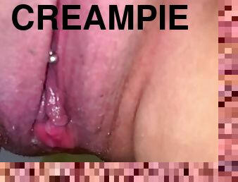 My Fat Pierced Pussy Just Got Fucked- Lick Up My BBW Creampie Pussy