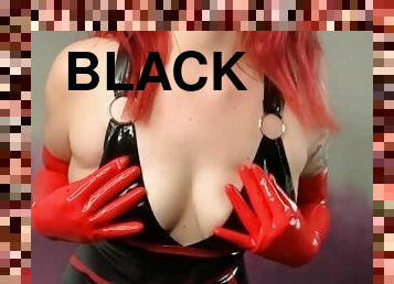 black, rousse, fétiche, latex, caoutchouc, taquinerie