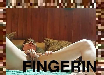 Anita Coxhard uses benwa balls to improve her masturbation as she finger fucks herself