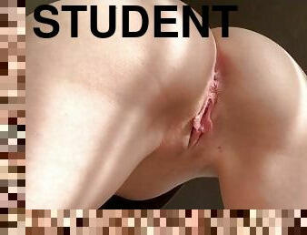 store-patter, onani, fisse-pussy, skolepige, student, teenager, fingering, ung-18, universitet, blond