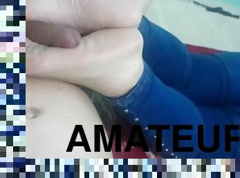 masturbare-masturbation, amatori, picioare, sperma, stimulare-cu-piciorul