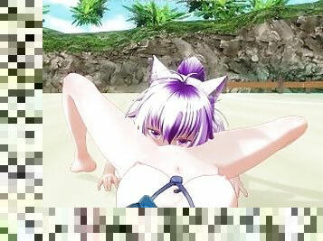 3D HENTAI YURI Schoolgirls have fun on the beach