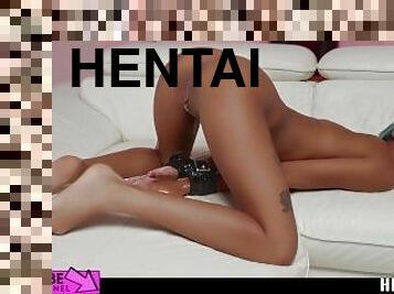 groß-titten, immens, masturbieren, spritzen, beule-schuss, ebenholz, schwer, gesichts, hentai, dildo