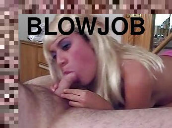 Blonde teen blows a guy with big cock to get a job in a porn movie POV
