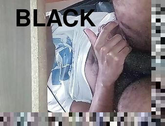 poilue, masturbation, amateur, ejaculation-sur-le-corps, gay, branlette, black, ejaculation, fantaisie, solo