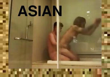 Asian Katoey Ladyboy teenager getting hardcore fucked at the bathroom