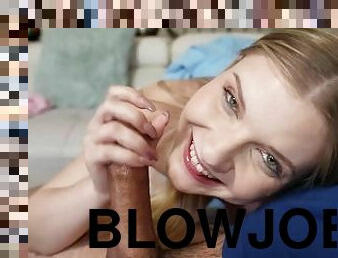 BlowPass - Blonde Cute Babe Sucks Stepdaddy's Dick