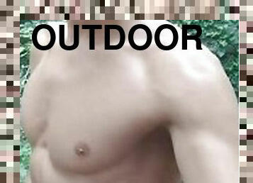 Jerking off outdoors