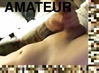 masturbation, amateur, ejaculation-sur-le-corps, ados, solo, tatouage