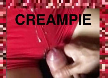 amatør, cumshot, stor-pikk, creampie, pov, truser, cum, stram, cameltoe, brunette