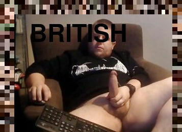 Chubby British Nerd Huge Cock Cumshot on self 11