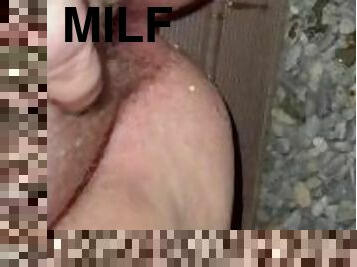 grosse, poilue, orgasme, pisser, public, giclée, amateur, milf, belle-femme-ronde, solo