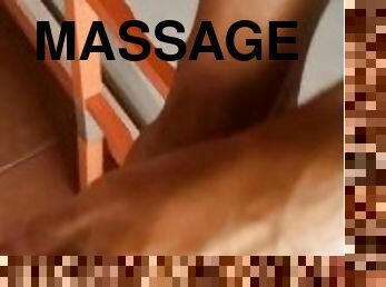 massage, par, fødder, solo