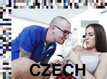 Horny Hipster Licks Bald Pussy Of Young Czech Coquette With Silvia Dellai