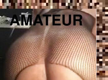 TS Amateur fishnet riding