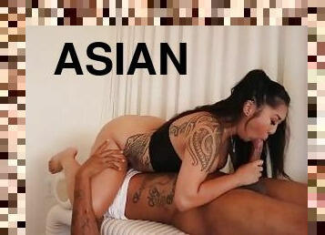 asiático, teta-grande, amador, chupanços, pénis-grande, interracial, penetração-de-braço, preto, casal, pénis