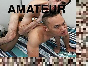 amateur, buatan-sendiri, muka, merangkap, hubungan-sex, biseksual