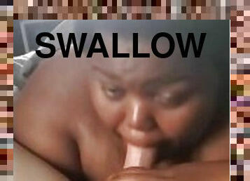 Swallowing white dick!