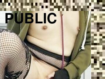 masturbation, en-plein-air, public, transsexuelle, amateur, anal, japonais, toilette, percé, solo