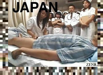asiatisk, sygeplejerske, orgie, pikslikkeri, udløsning, læge, japans, spiller, mælk, hospital