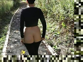 Cutie taking a naughty walk in the forest and showing her ass (FULL VID ON OUR ONLYFAN)