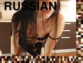 Sexy russian girl talking dirty and teasing on webcam
